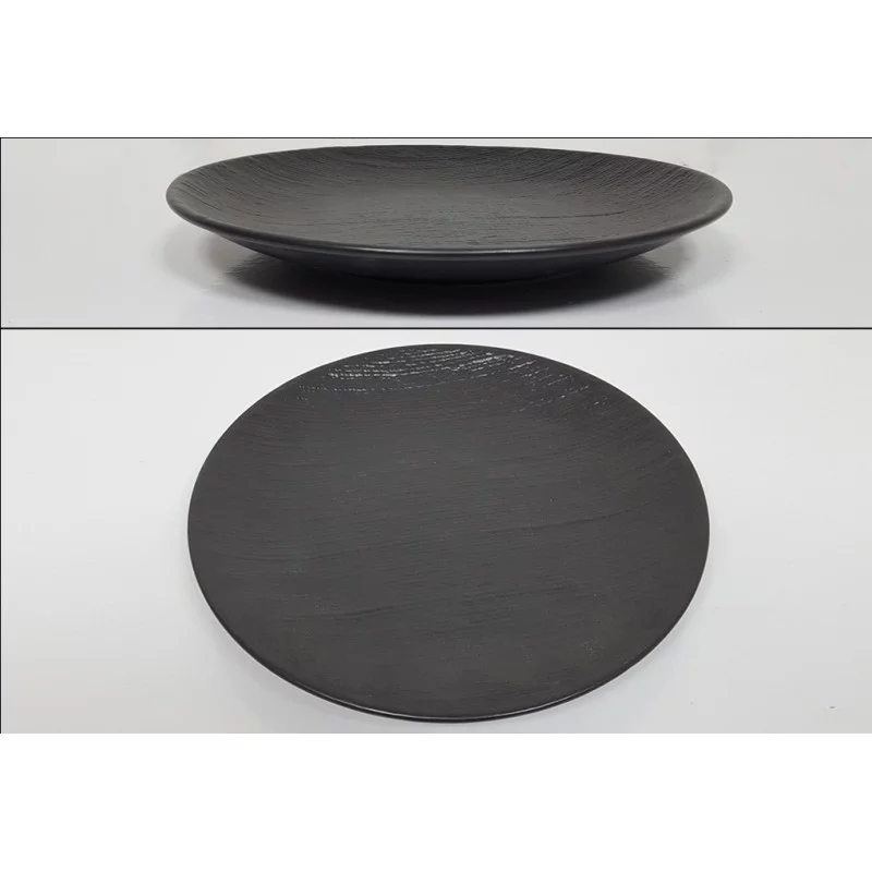 ASSIETTE PEROU NOIRE D26CM EN GRES