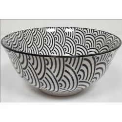 BOL EVENTAIL D 15.50CM EN PORCELAINE NOI