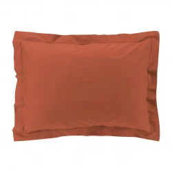 PERCALE TAIE D'OREILLER TERRACOTTA 50x7
