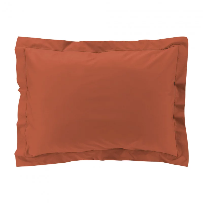 PERCALE TAIE D'OREILLER TERRACOTTA 50x7