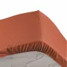 PERCALE DRAP HOUSSE TERRACOTTA 160x200C