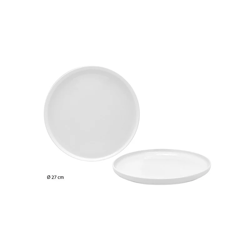 ASSIETTE PLATE BLANCHE PLANE 27CM PORCEL