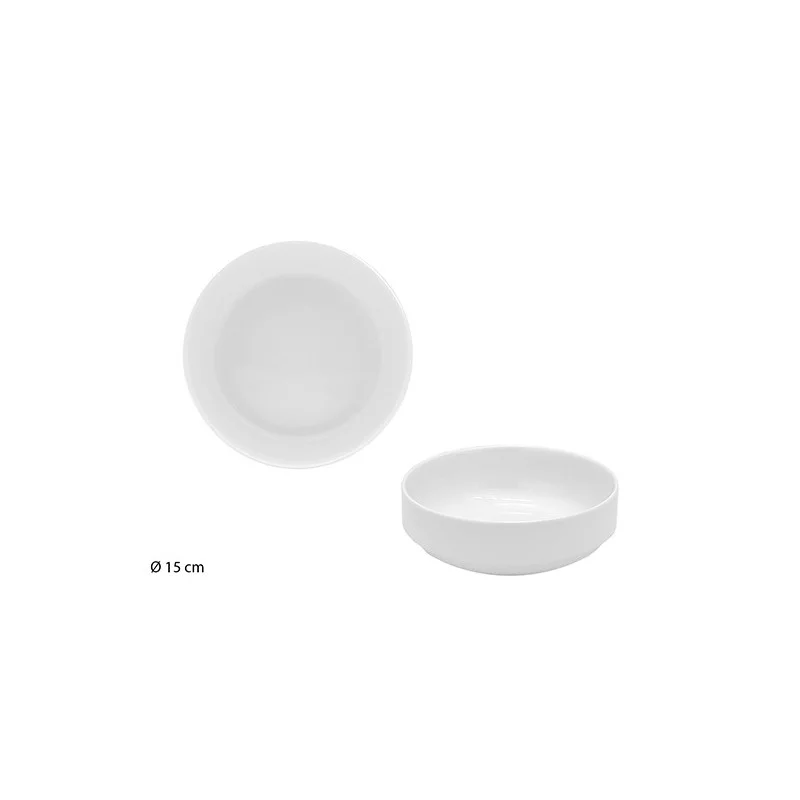 ASSIETTE CREUSE BLANCHE PLANE 15CM PORCE