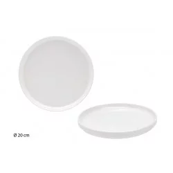 ASSIETTE DESSERT BLANCHE PLANE 20CM PORC