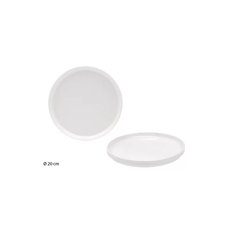 ASSIETTE DESSERT BLANCHE PLANE 20CM PORC