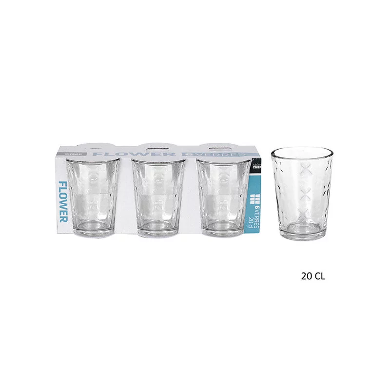 6 VERRES FLOWER 20CL