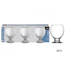 3 VERRES TROQUET LD 28CL