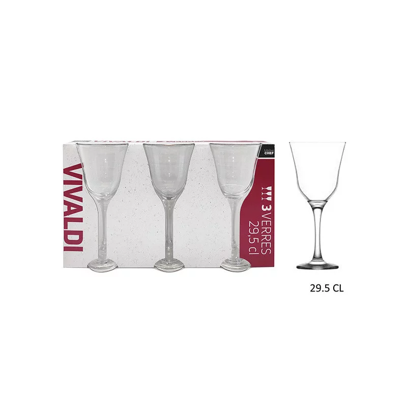 3 VERRES A PIED VIVALDI 29.5CL