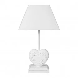 LAMPE BASE RECTANGLE BOIS METAL COEUR BL