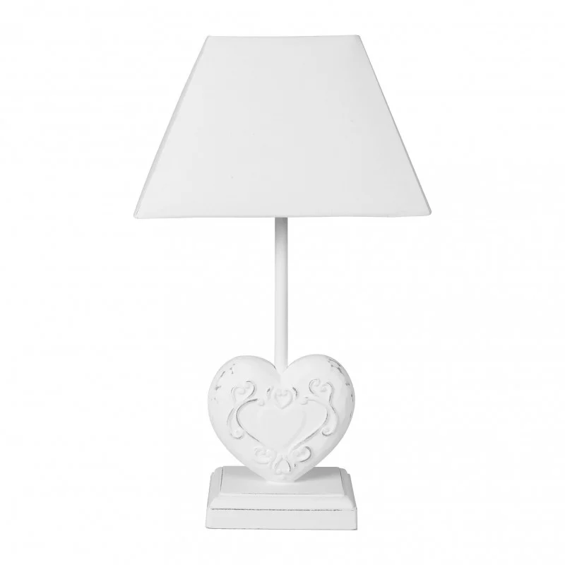 LAMPE BASE RECTANGLE BOIS METAL COEUR BL