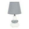 LAMPE GALET CÉRAMIQUE TEXTURÉE BLANC GRIS