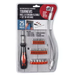 TOURNEVIS AVEC EXTENSION FLEXIBLE 25 PIE