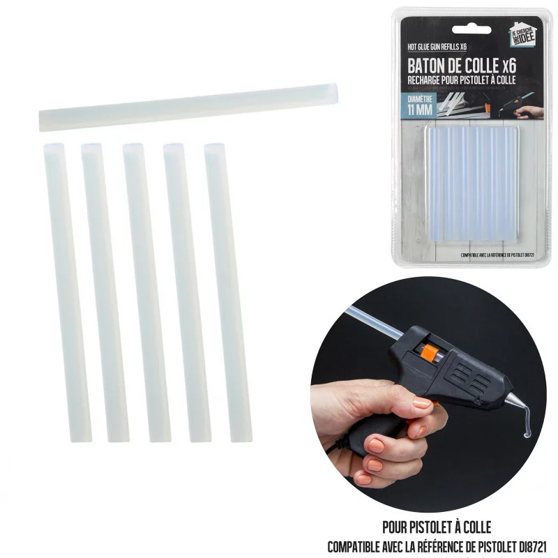RECHARGE PISTOLET A COLLE CHAUDE X6