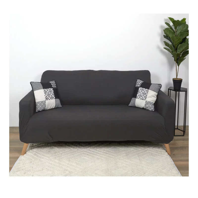 HOUSSE EXTENSIBLE CANAPE DEUX PLACES GRI