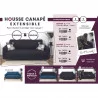HOUSSE EXTENSIBLE CANAPE DEUX PLACES GRI