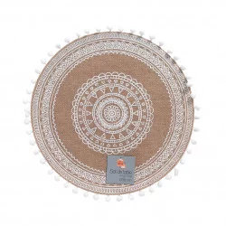 SET DE TABLE RENATA BLANC EN JUTE IMRIMÉ D38cm