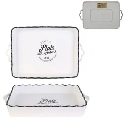 PLAT EN GRÈS RECTANGULAIRE 40x26.3x6.2cm