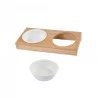 SET DE 2 GAMELLES + SUPPORT BAMBOU PM D1