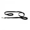 LAISSE DE DRESSAGE NOIR DOUBLE POIGNEES