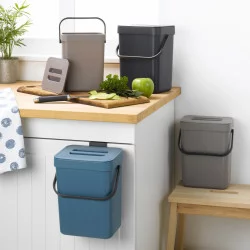 POUBELLE COMPOST ANTHRACITE 5L- A SUSP