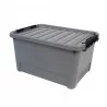BOX GRIS CLIP 25L PLASTIQUE RECYCLE 44x