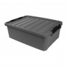 BOX GRIS CLIP BAS AVEC ROULETTES 25L PLA