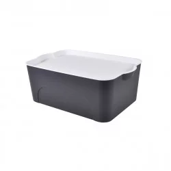 BOX ANTHRACITE 16L 40x27xH.15CM AVEC CO