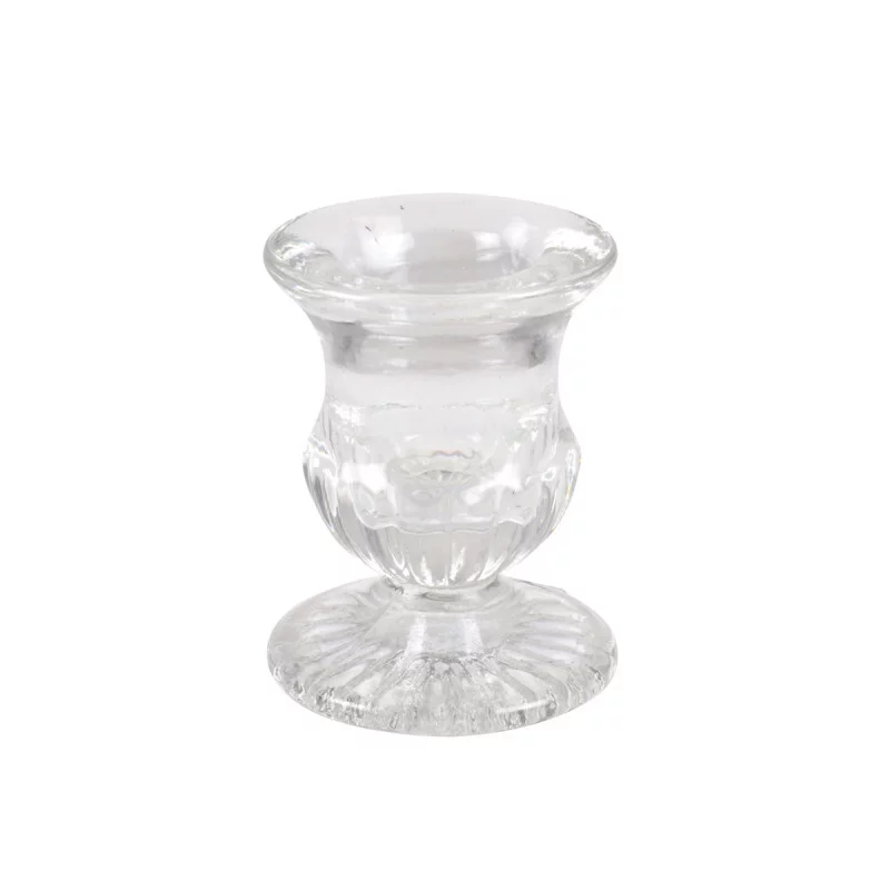 PHOTOPHORE CHANDELIER EN VERRE TRANSPARE