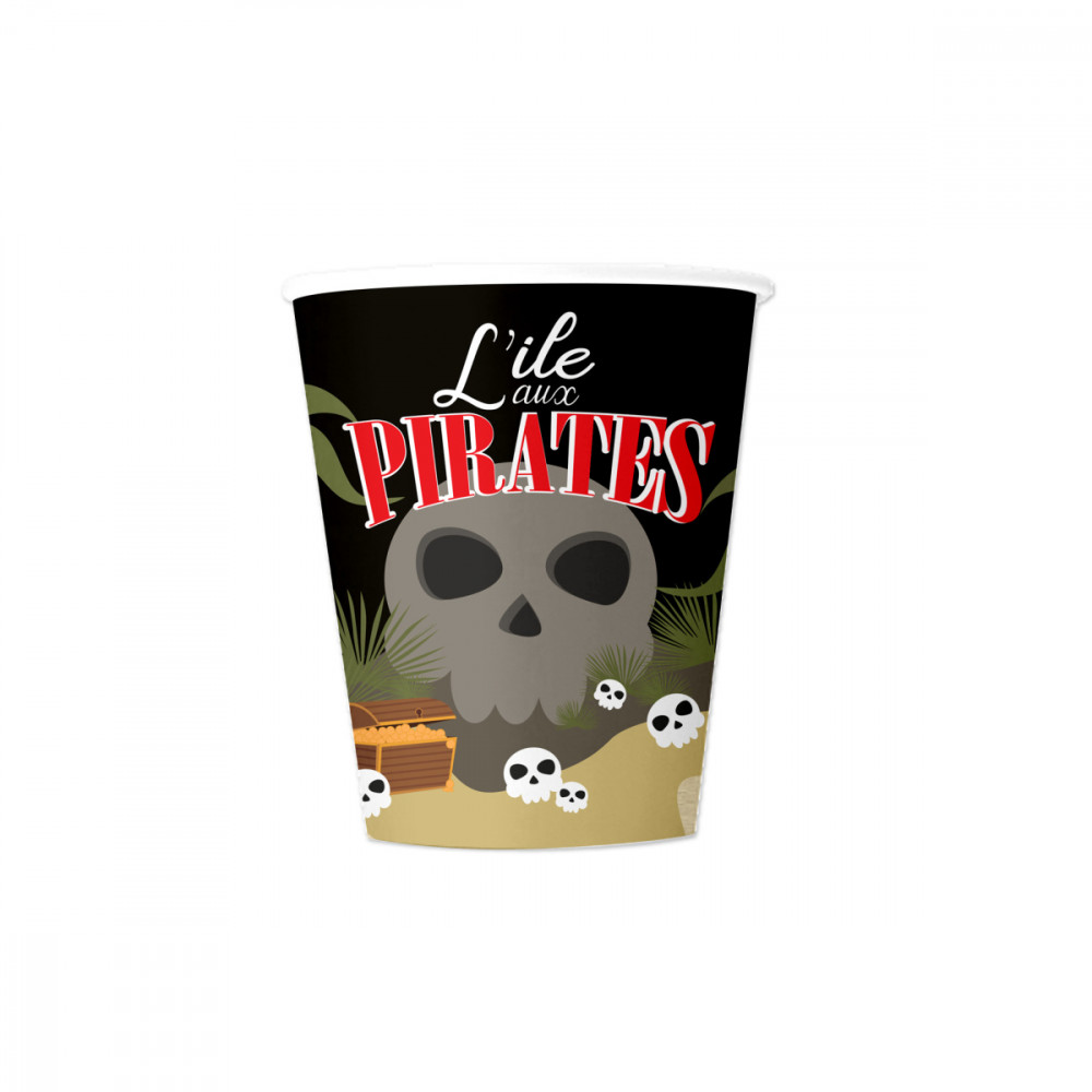 Gobelets X6 Pirates 25cl En Pulpe de Bambou