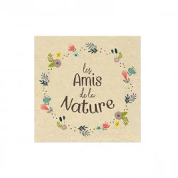 SERVIETTES X20 AMIS NATURE 33*33CM EN PU