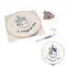 KIT COMPLET LICORNE TAMBOUR A BRODER PUN