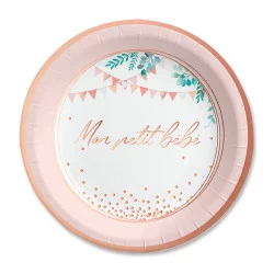ASSIETTES x6 BABY SHOWER FILLE