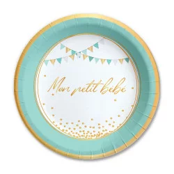 ASSIETTES x6 BABY SHOWER GARCON