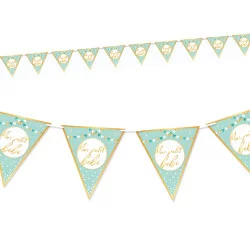 GUIRLANDE FANION BABY SHOWER GARCON