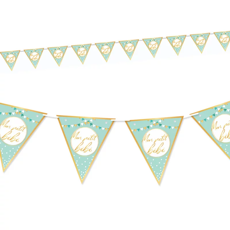 GUIRLANDE FANION BABY SHOWER GARCON