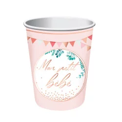 GOBELETS x6 BABY SHOWER FILLE