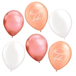 BALLONS x6 BABY SHOWER FILLE