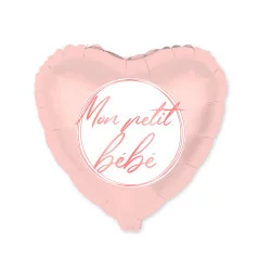 BALLON METAL COEUR BABY SHOWER FILLE