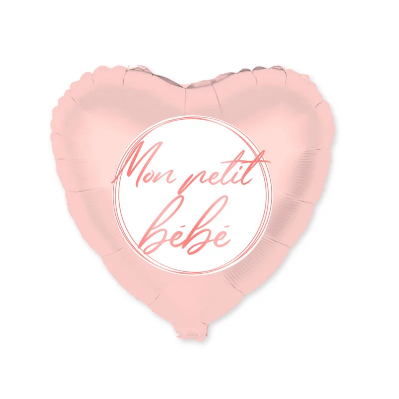 BALLON METAL COEUR BABY SHOWER FILLE