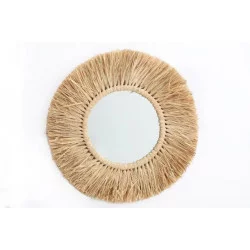 MIROIR 55CM ETHNIQUE PAILLE