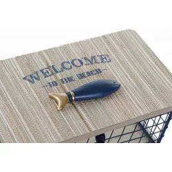 BOITE POISSON MDF METAL 20,5X11,5X11