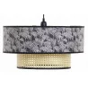 PLAFONNIER CYLINDRIQUE NOIR AVEC PALMIERS IMPRIMÉ D46XH25cm