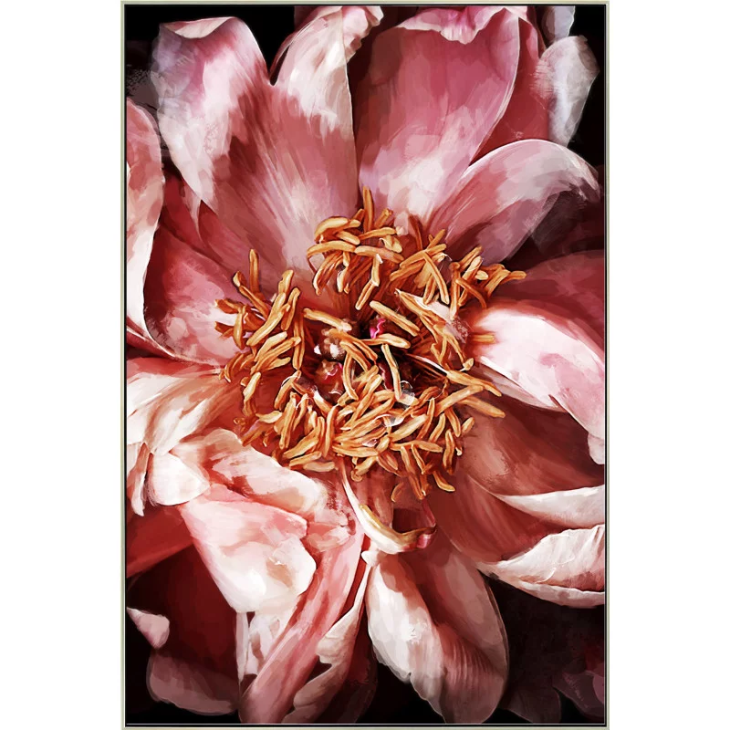 CADRE PIVOINE ROSE 60X90CM