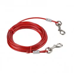 CABLE D'ATTACHE ACIER 5MM ROUGE 6M