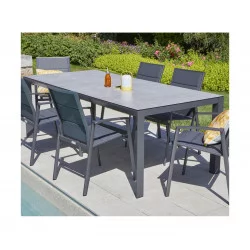 Fauteuil minea anthracite alu accoudoirs