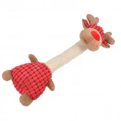 JOUET PELUCHE GIRAFE 32CM ROUGE