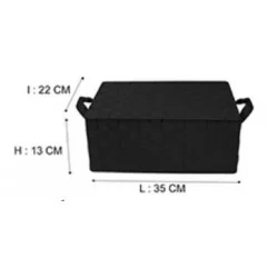 CORB+COUV NOIR 35*22*H13CM