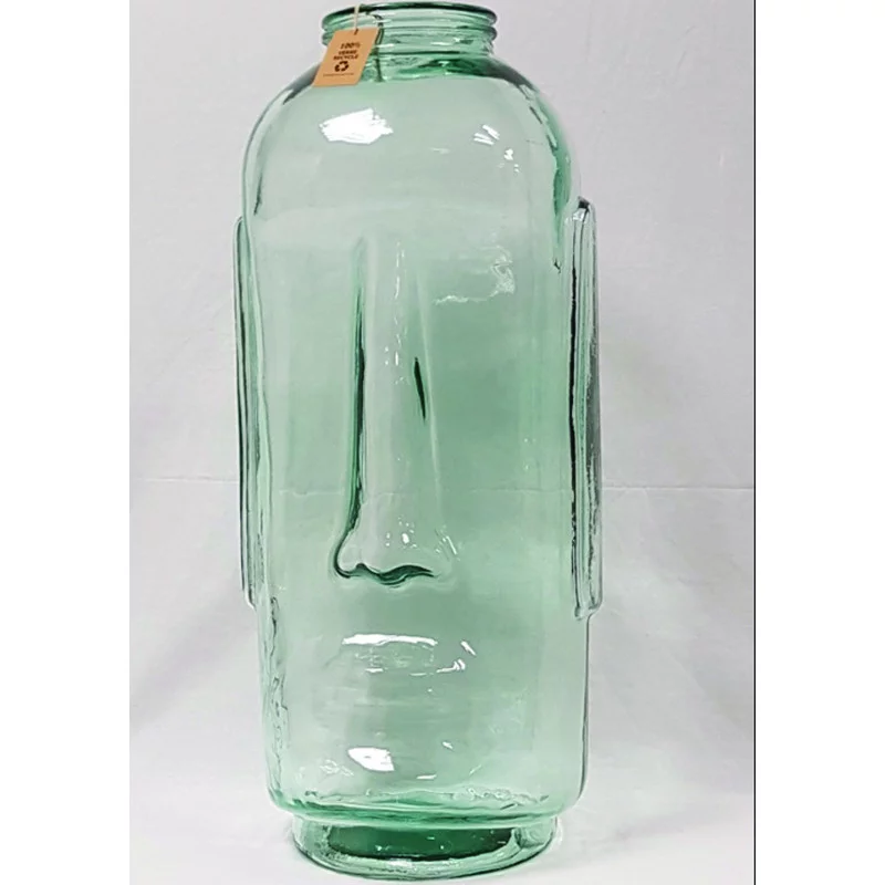 VASE MOAI TRANSPARENT VERRE RECYCLÉ D30x69cm
