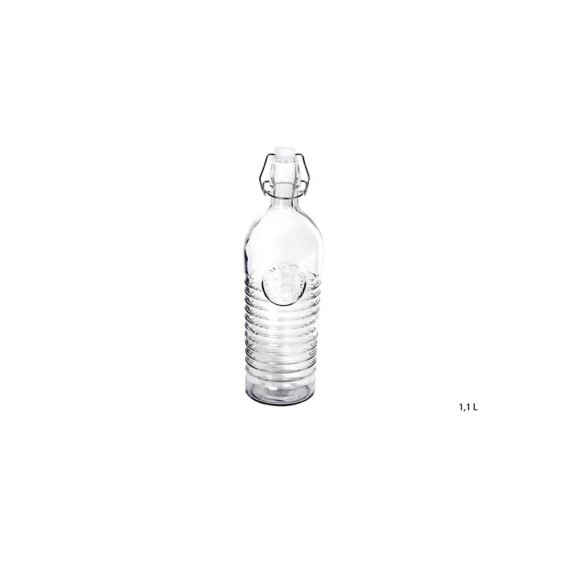 BOUTEILLE 1.1L VERRE TRANSPARENT STRIÉE