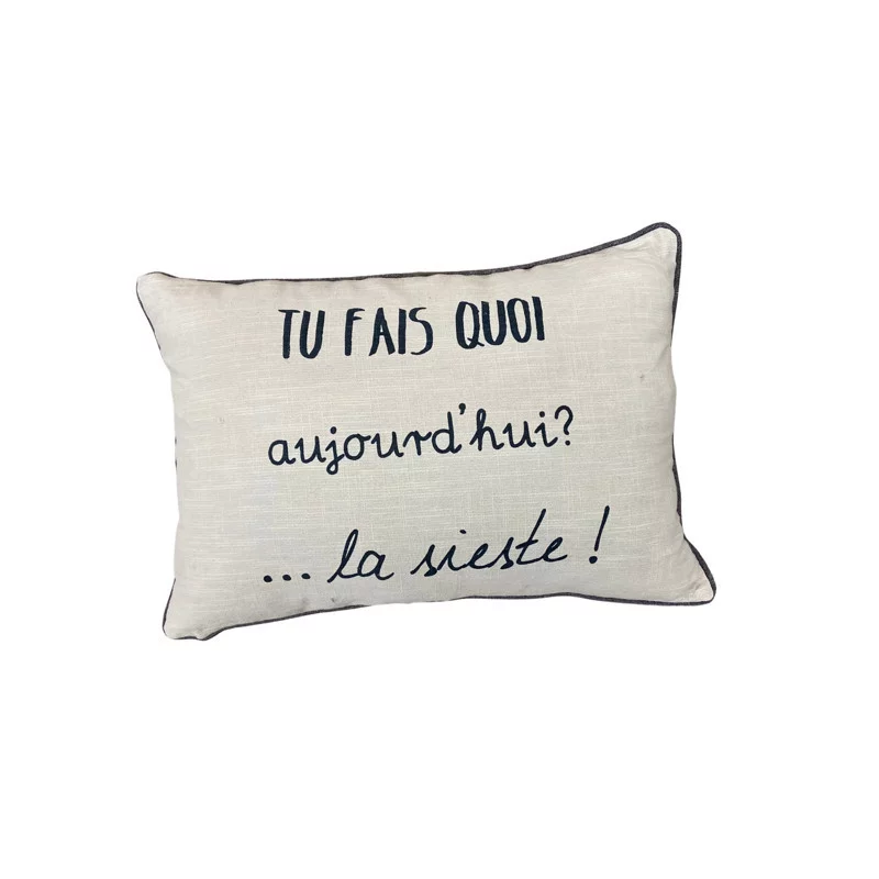 COUSSIN VACANCES 40X60 GRIS CLAIR